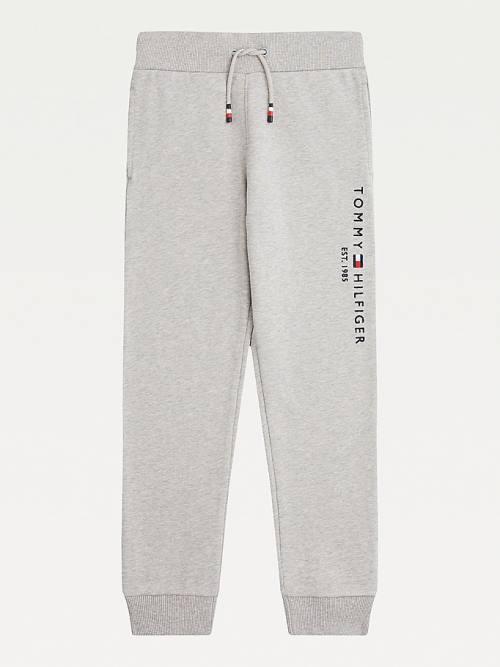 Grey Tommy Hilfiger Essential Organic Cotton Logo Joggers Girls\' Pants | TH149KVD