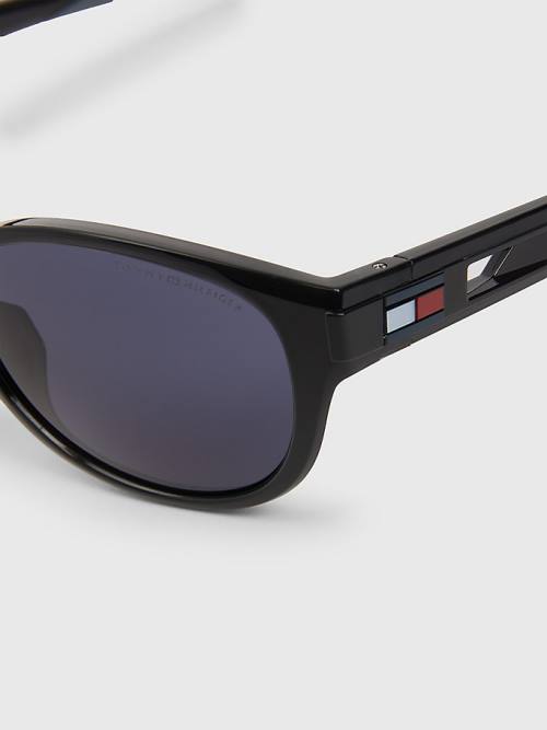 Grey Tommy Hilfiger Flag Detail Oval Men's Sunglasses | TH106RNZ