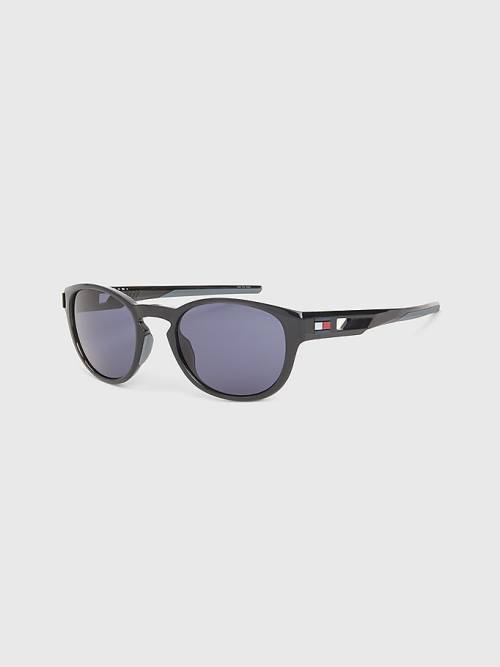 Grey Tommy Hilfiger Flag Detail Oval Men\'s Sunglasses | TH106RNZ