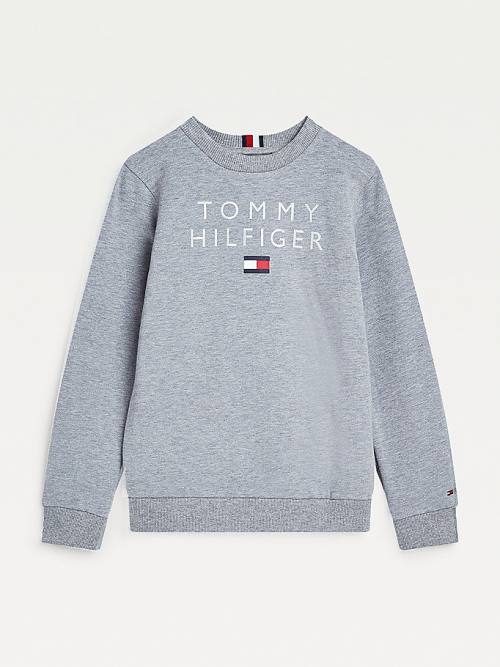 Grey Tommy Hilfiger Front Logo Boys' Sweatshirts | TH729BOS