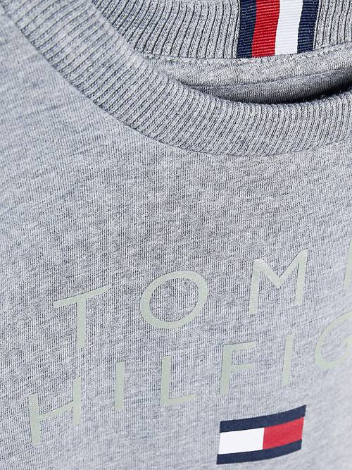 Grey Tommy Hilfiger Front Logo Boys' Sweatshirts | TH729BOS