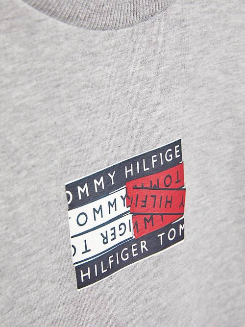 Grey Tommy Hilfiger Graphic Tape Logo Boys' Sweatshirts | TH324MAW