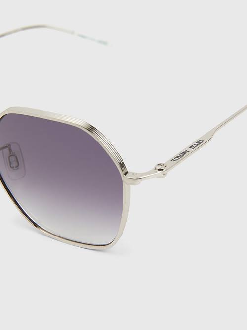 Grey Tommy Hilfiger Hexagonal Lens Men's Sunglasses | TH095QRO