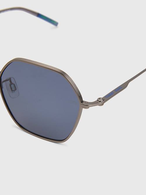 Grey Tommy Hilfiger Hexagonal Lens Men's Sunglasses | TH320OPR