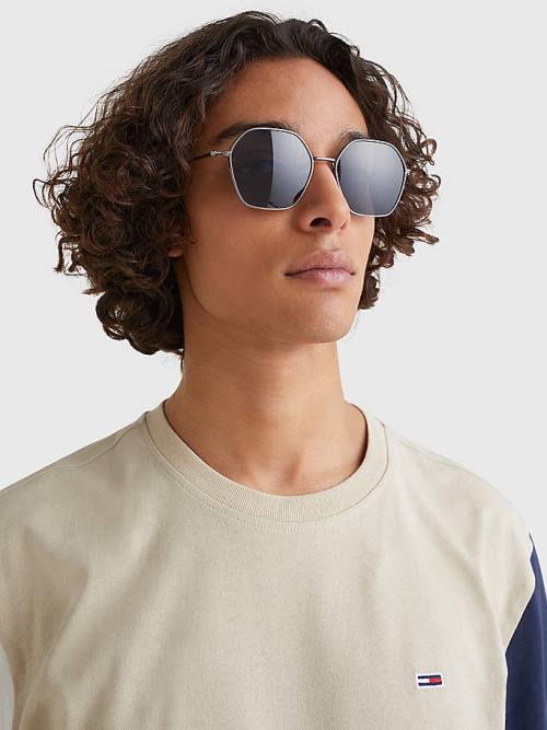 Grey Tommy Hilfiger Hexagonal Lens Men's Sunglasses | TH320OPR