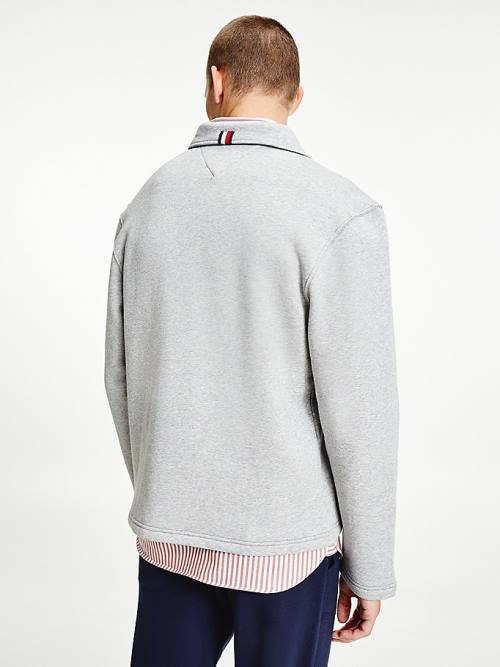 Grey Tommy Hilfiger Icons Mock Turtleneck Relaxed Fit Men's Sweatshirts | TH725PYN