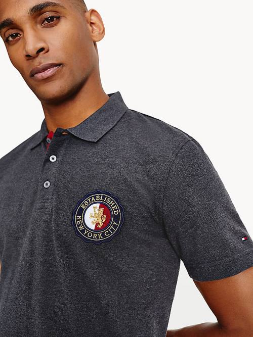 Grey Tommy Hilfiger Icons Organic Cotton Regular Fit Men's Polo Shirts | TH092YJE