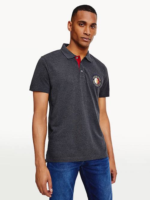 Grey Tommy Hilfiger Icons Organic Cotton Regular Fit Men\'s Polo Shirts | TH092YJE