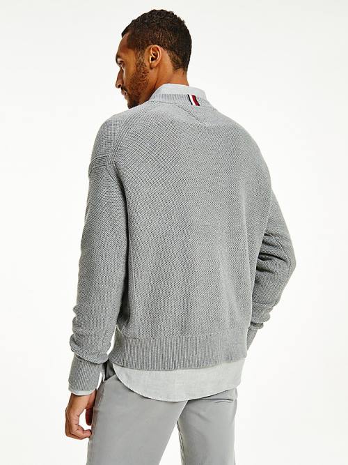 Grey Tommy Hilfiger Icons Oversized Structured Jumper Men's Sweaters | TH462COI