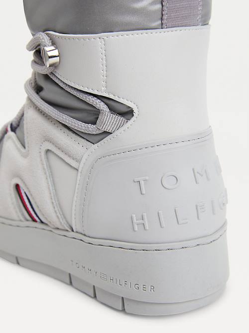 Grey Tommy Hilfiger Lace-Up Snow Women's Boots | TH746GRE