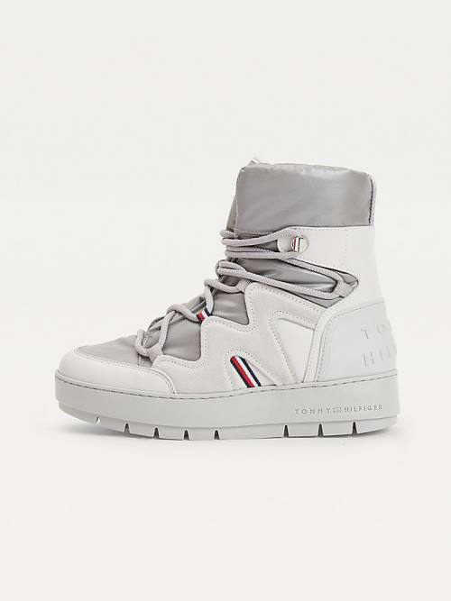 Grey Tommy Hilfiger Lace-Up Snow Women's Boots | TH746GRE