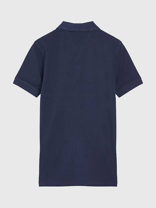 Grey Tommy Hilfiger Logo Colour-Blocked Polo Boys' T Shirts | TH019CXL