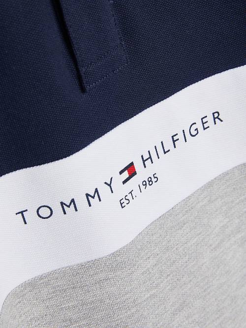 Grey Tommy Hilfiger Logo Colour-Blocked Polo Boys' T Shirts | TH019CXL