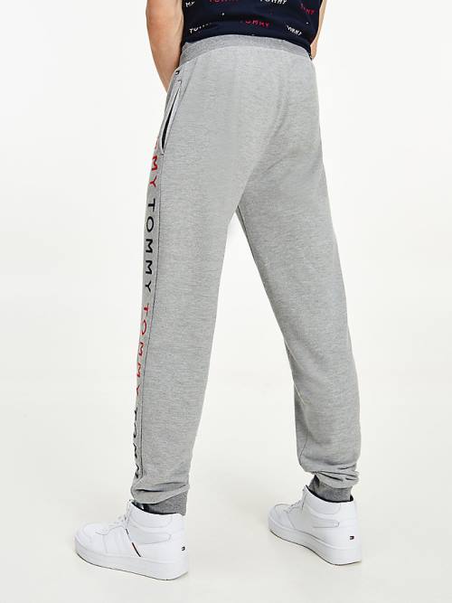 Grey Tommy Hilfiger Logo Embroidery Joggers Men's Pyjamas | TH430VKD