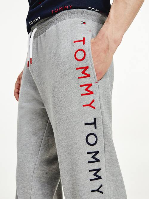 Grey Tommy Hilfiger Logo Embroidery Joggers Men's Pyjamas | TH430VKD