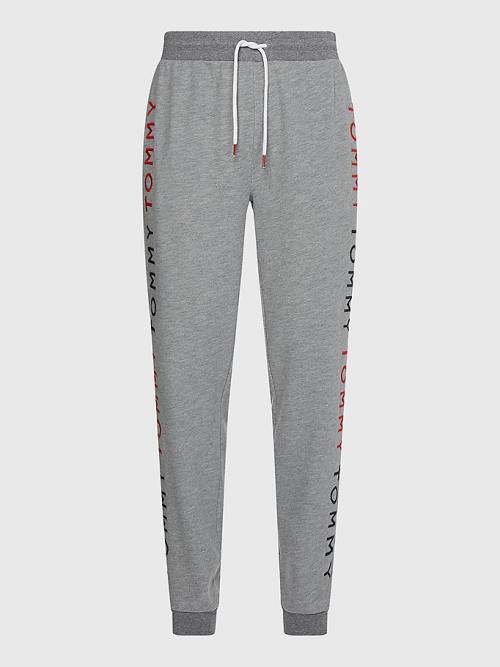 Grey Tommy Hilfiger Logo Embroidery Joggers Men's Pyjamas | TH430VKD