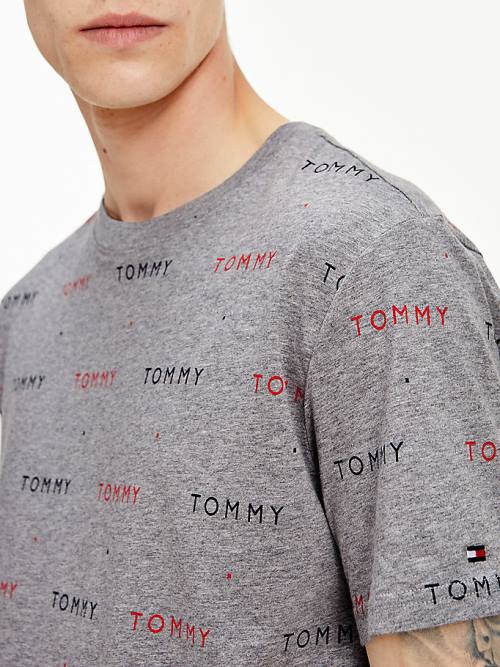 Grey Tommy Hilfiger Logo Embroidery Men's Pyjamas | TH429GEV