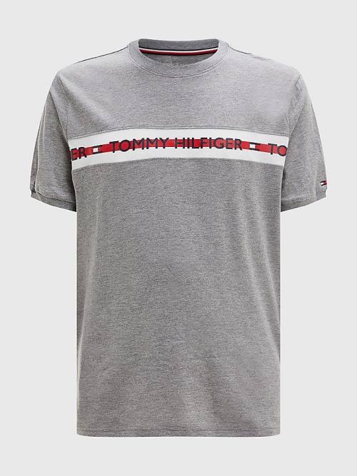 Grey Tommy Hilfiger Logo Stripe Men\'s Pyjamas | TH286ZLS