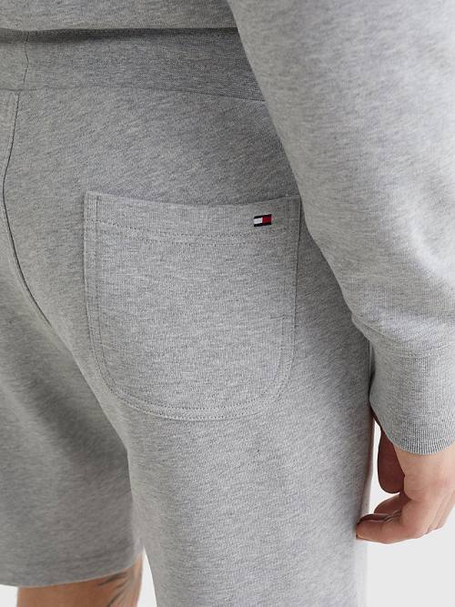 Grey Tommy Hilfiger Logo Sweat Men's Shorts | TH451JQK