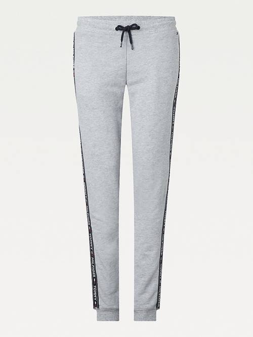 Grey Tommy Hilfiger Logo Tape Joggers Women's Pants | TH327OZE