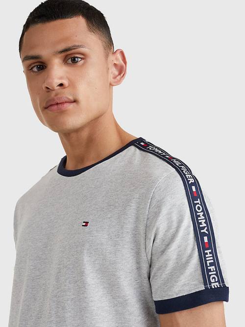 Grey Tommy Hilfiger Logo Tape Men's Pyjamas | TH407QKA