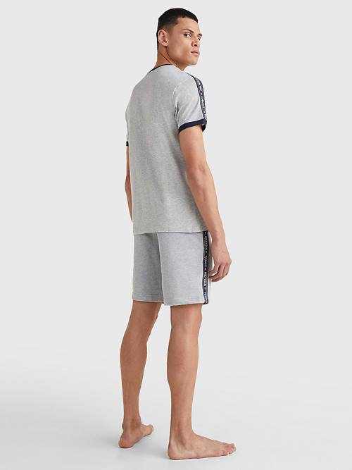 Grey Tommy Hilfiger Logo Tape Men's Pyjamas | TH407QKA