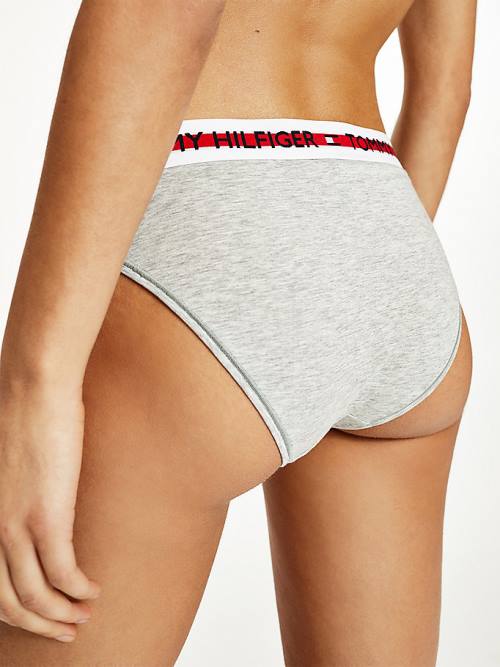 Grey Tommy Hilfiger Logo Tape Waistband Briefs Women's Underwear | TH059SRV