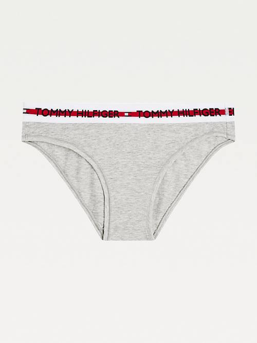 Grey Tommy Hilfiger Logo Tape Waistband Briefs Women's Underwear | TH059SRV