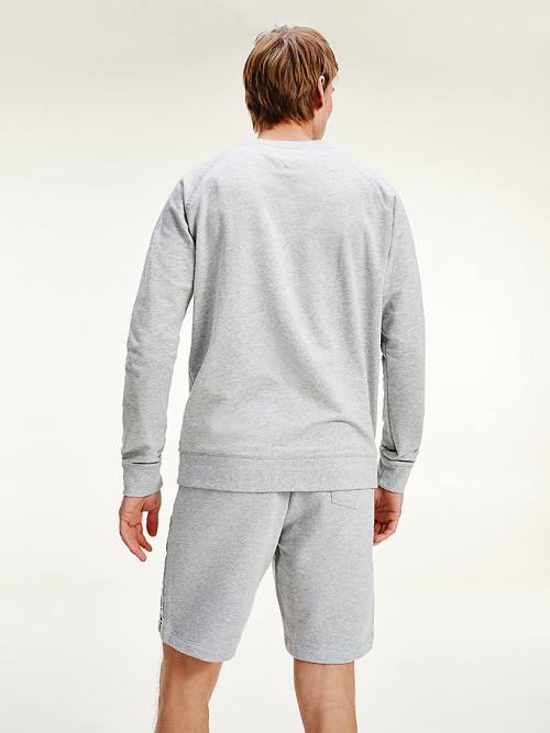 Grey Tommy Hilfiger Long Sleeve Crew Neck Sweatshirt Men's Pyjamas | TH461PEJ