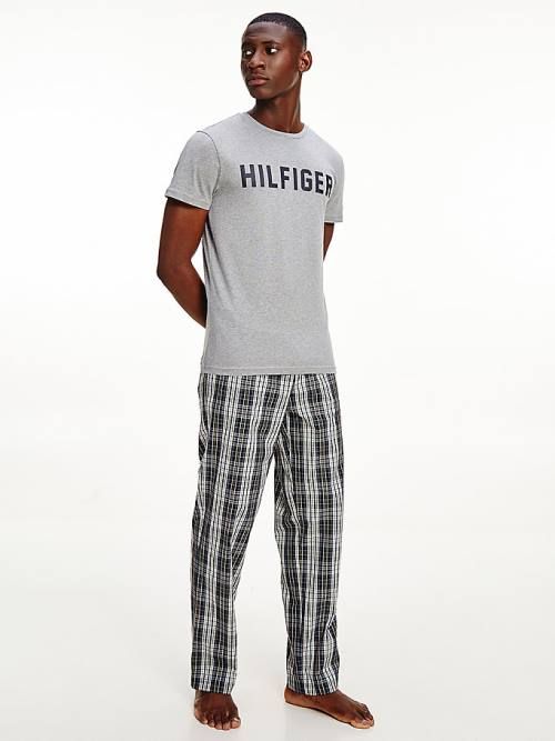 Grey Tommy Hilfiger Lounge Logo Organic Cotton Men\'s Pyjamas | TH790JTB