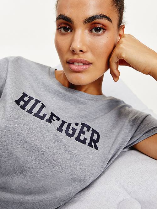 Grey Tommy Hilfiger Lounge Organic Cotton Women's T Shirts | TH064KLX