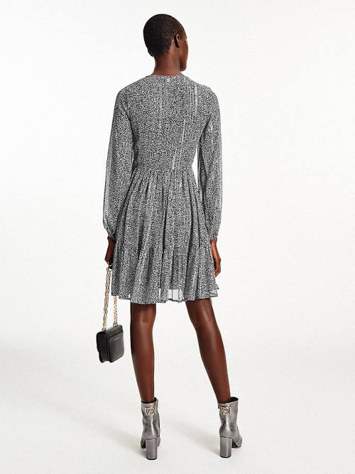 Grey Tommy Hilfiger Metallic Chiffon Fit And Flare Women's Dress | TH013IWE