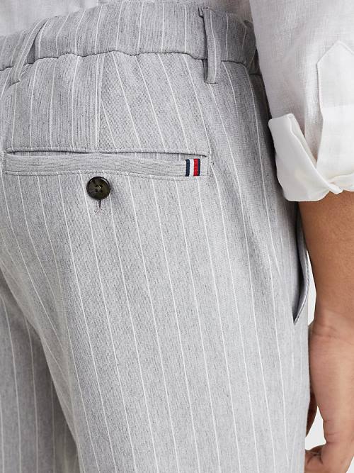 Grey Tommy Hilfiger Modern Bleecker Stripe Slim Men's Pants | TH350NLJ