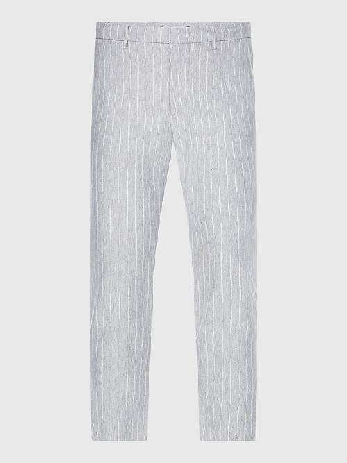 Grey Tommy Hilfiger Modern Bleecker Stripe Slim Men's Pants | TH350NLJ