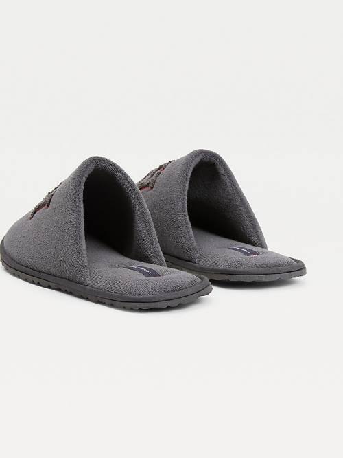 Grey Tommy Hilfiger Monogram Home Men's Slippers | TH357YRA