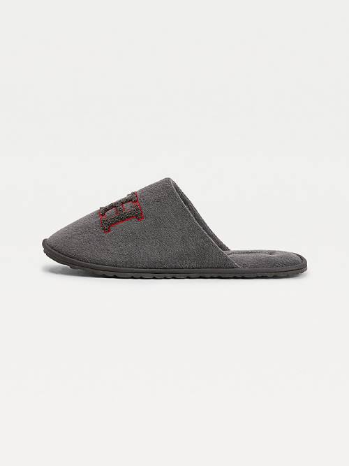 Grey Tommy Hilfiger Monogram Home Men's Slippers | TH357YRA