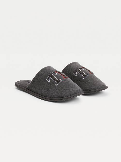 Grey Tommy Hilfiger Monogram Home Men\'s Slippers | TH357YRA