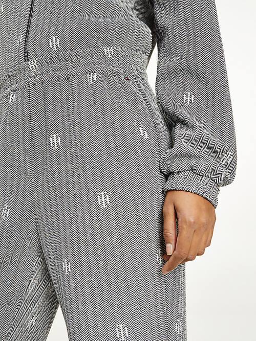 Grey Tommy Hilfiger Monogram Jacquard Relaxed Tapered Women's Pants | TH578KJX