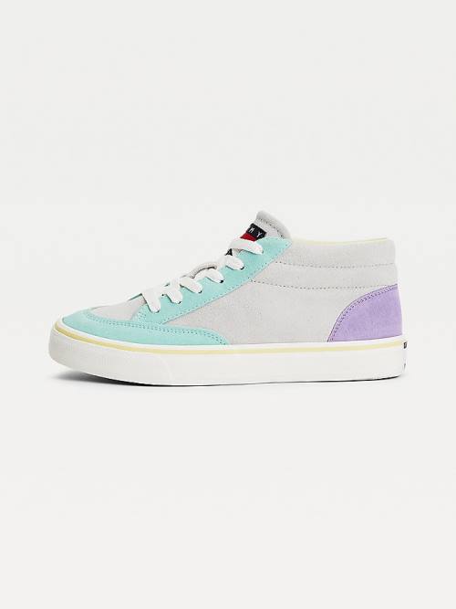 Grey Tommy Hilfiger Multicolour Suede Skate Women's Sneakers | TH561OJC