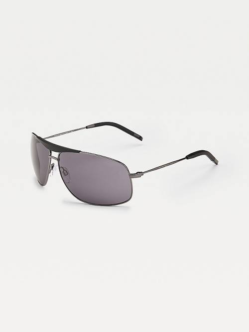 Grey Tommy Hilfiger Navigator Men's Sunglasses | TH046PBL