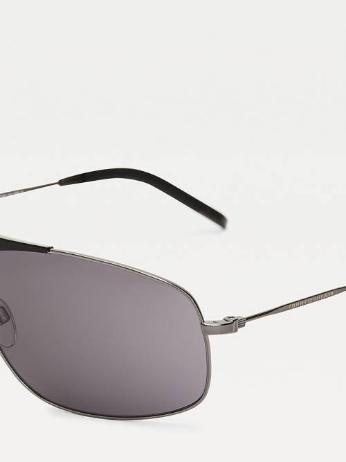 Grey Tommy Hilfiger Navigator Men's Sunglasses | TH046PBL