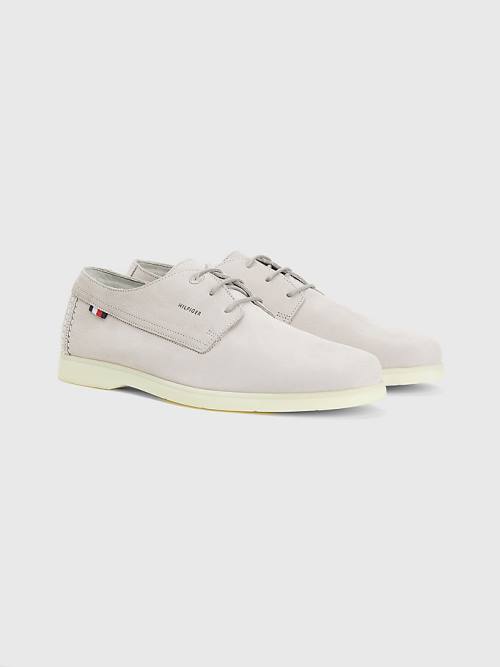 Grey Tommy Hilfiger Nubuck Lace-Up Men\'s Casual Shoes | TH879YCU