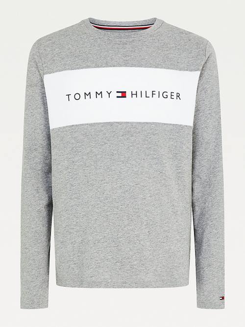 Grey Tommy Hilfiger Organic Cotton Long Sleeve Men's Pyjamas | TH845GWN