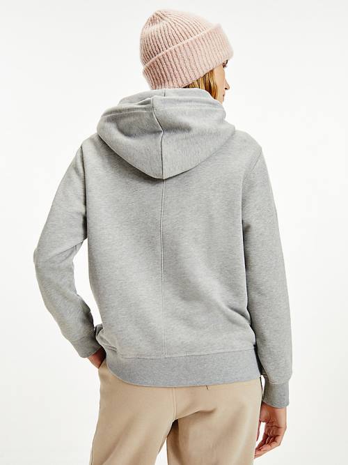 Grey Tommy Hilfiger Organic Cotton Regular Fit Women's Hoodie | TH819FIT