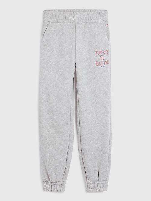 Grey Tommy Hilfiger Organic Cotton Varsity Joggers Girls' Pants | TH746HGN