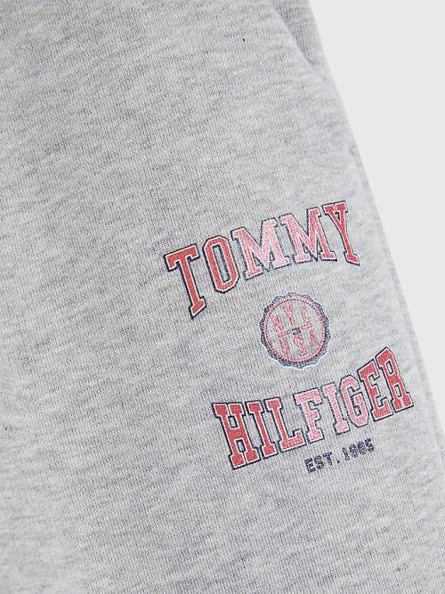 Grey Tommy Hilfiger Organic Cotton Varsity Joggers Girls' Pants | TH746HGN