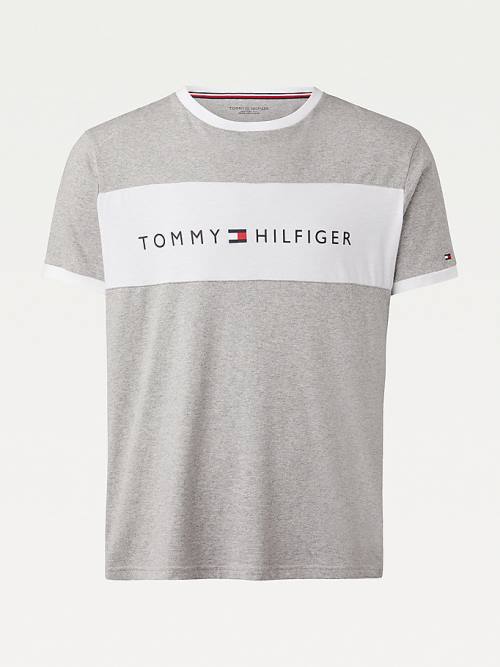 Grey Tommy Hilfiger Original Colour-Blocked Logo Men's Pyjamas | TH980AMB