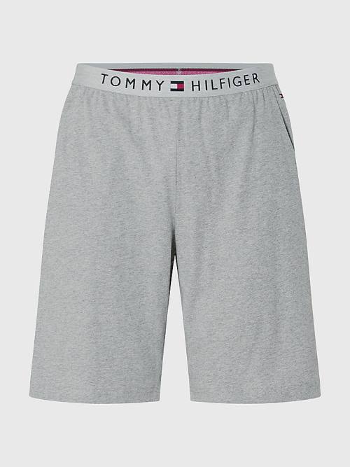 Grey Tommy Hilfiger Original Jersey Logo Shorts Men's Pyjamas | TH826XYT