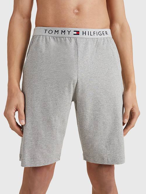 Grey Tommy Hilfiger Original Jersey Logo Shorts Men\'s Pyjamas | TH826XYT