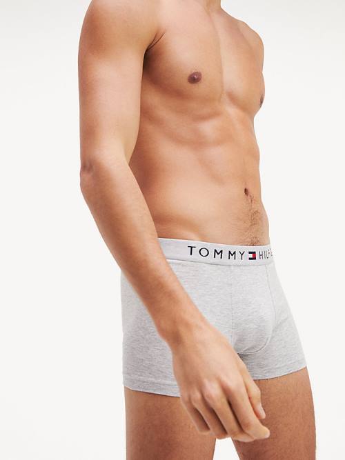 Grey Tommy Hilfiger Original Stretch Logo Waistband Trunks Men's Underwear | TH475XFE